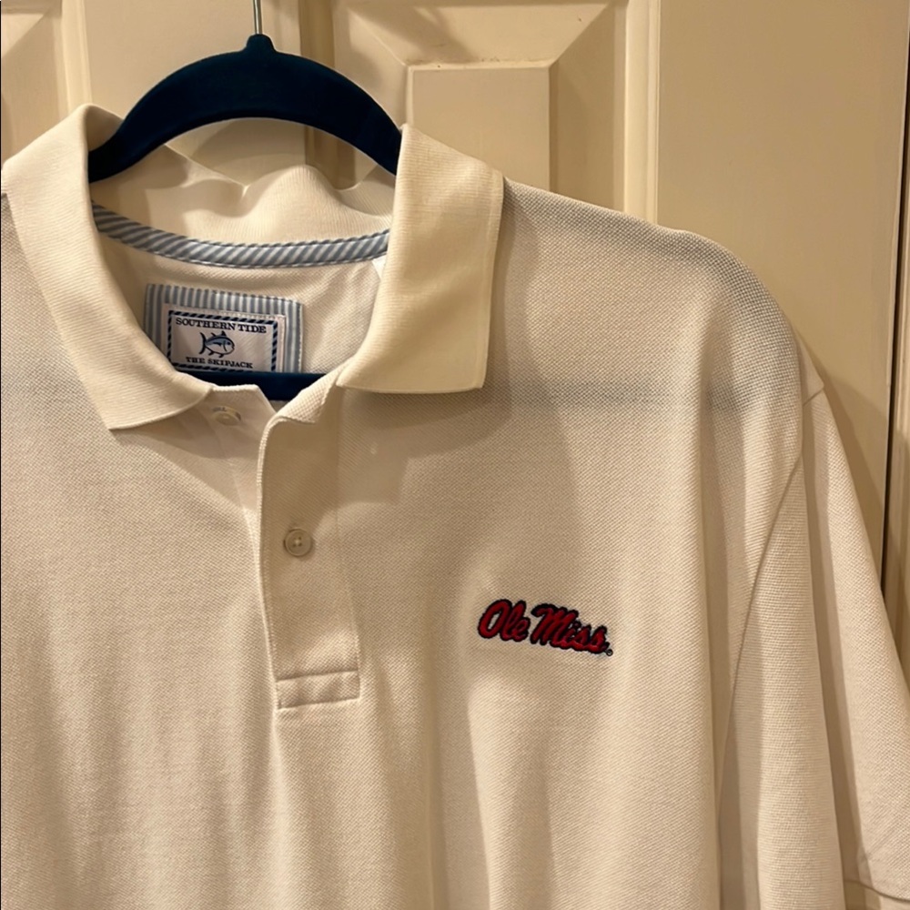 Ole Miss Southern Tide White Polo Shirt